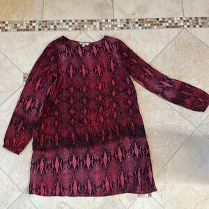 BB Dakota red snake print shift dress